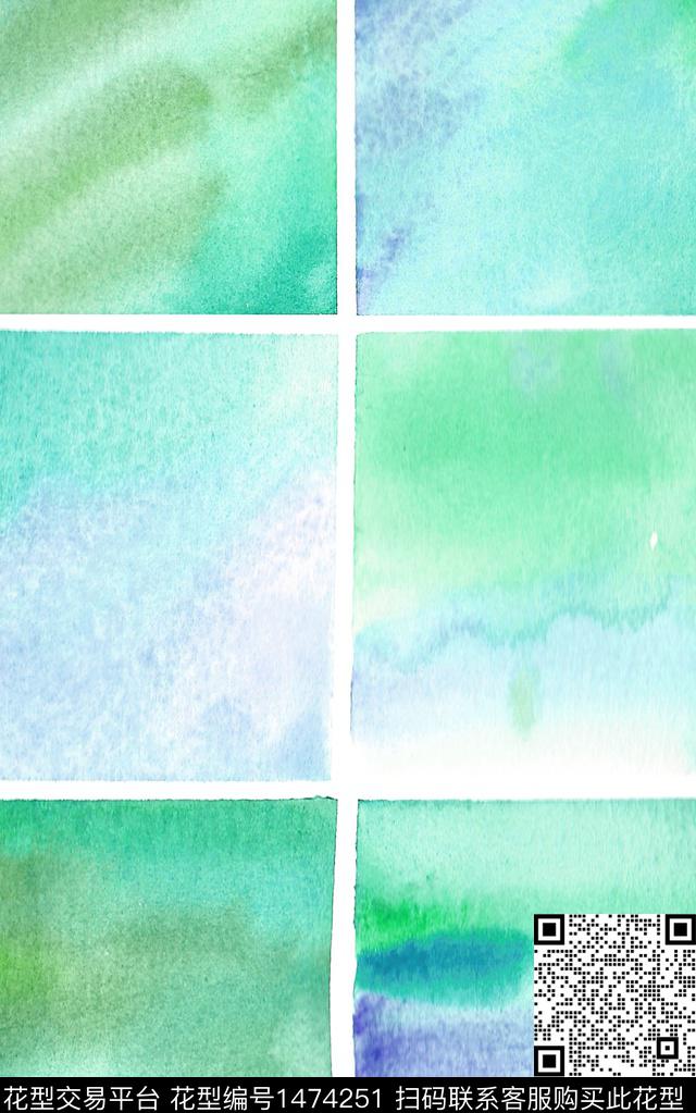 格子水墨风抽象数码印花华亿平台下载（图片编号: 1474251） - 瓦栏（Walan）