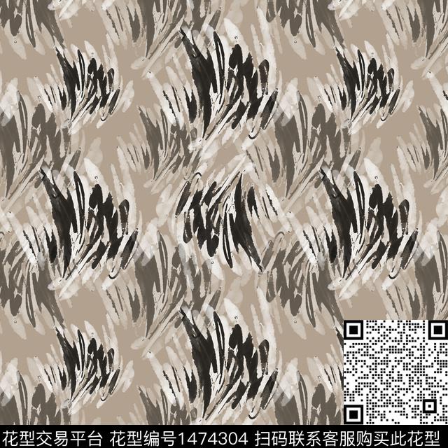 笔触抽象花卉花卉数码印花华亿平台下载（图片编号: 1474304） - 瓦栏（Walan）