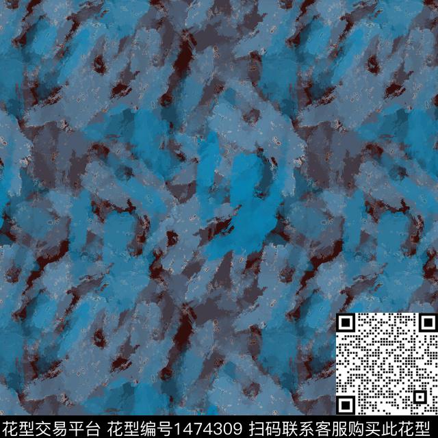 抽象男装肌理图案水彩笔触数码印花华亿平台下载（图片编号: 1474309） - 瓦栏（Walan）