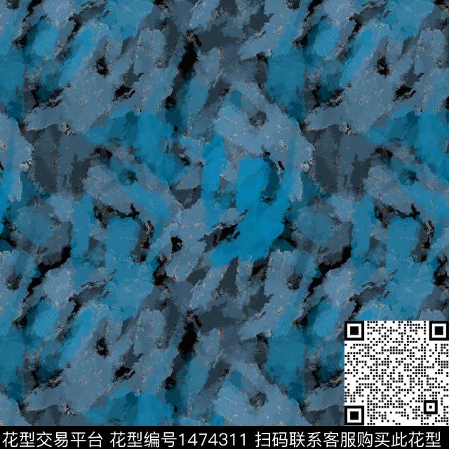 抽象男装肌理图案水彩笔触数码印花华亿平台下载（图片编号: 1474311） - 瓦栏（Walan）