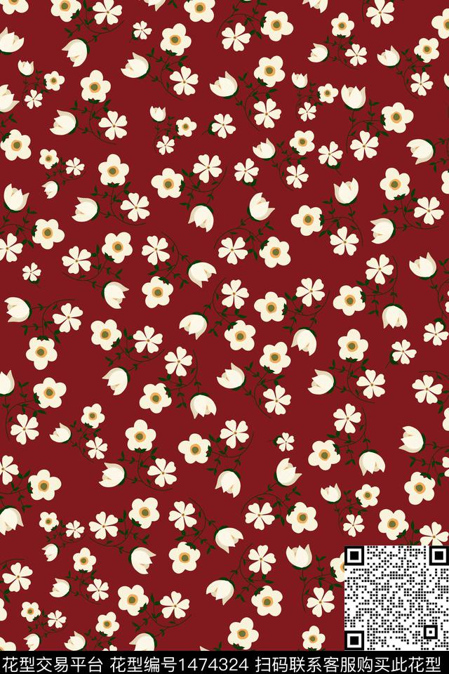数码华亿平台花卉大牌风数码印花华亿平台下载（图片编号: 1474324） - 瓦栏（Walan）