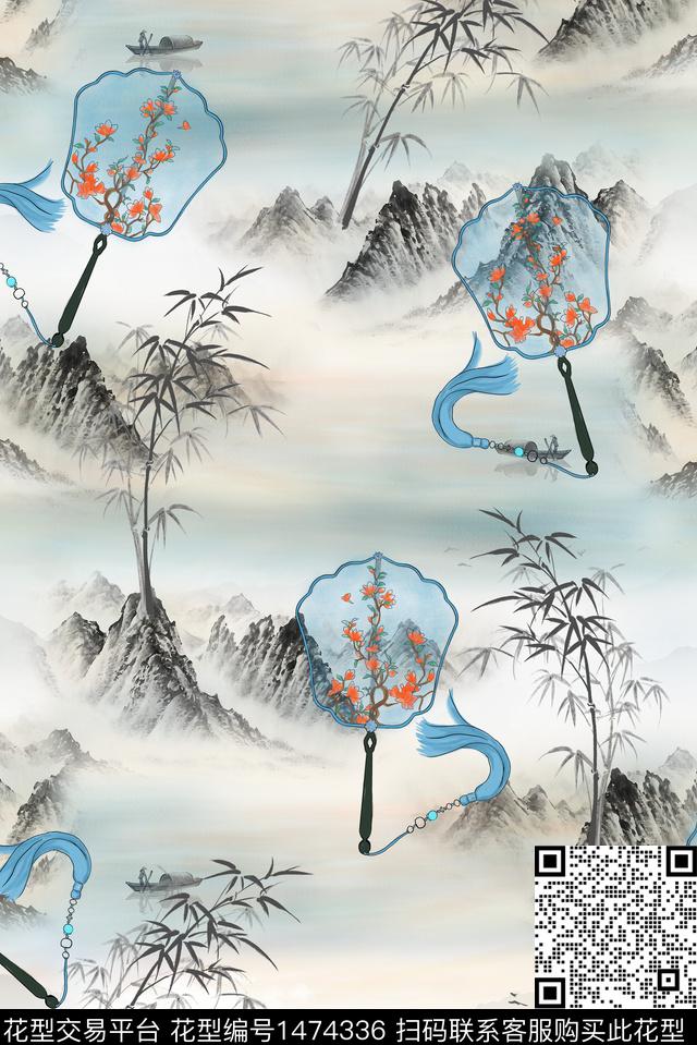 山花卉香云纱数码印花华亿平台下载（图片编号: 1474336） - 瓦栏（Walan）