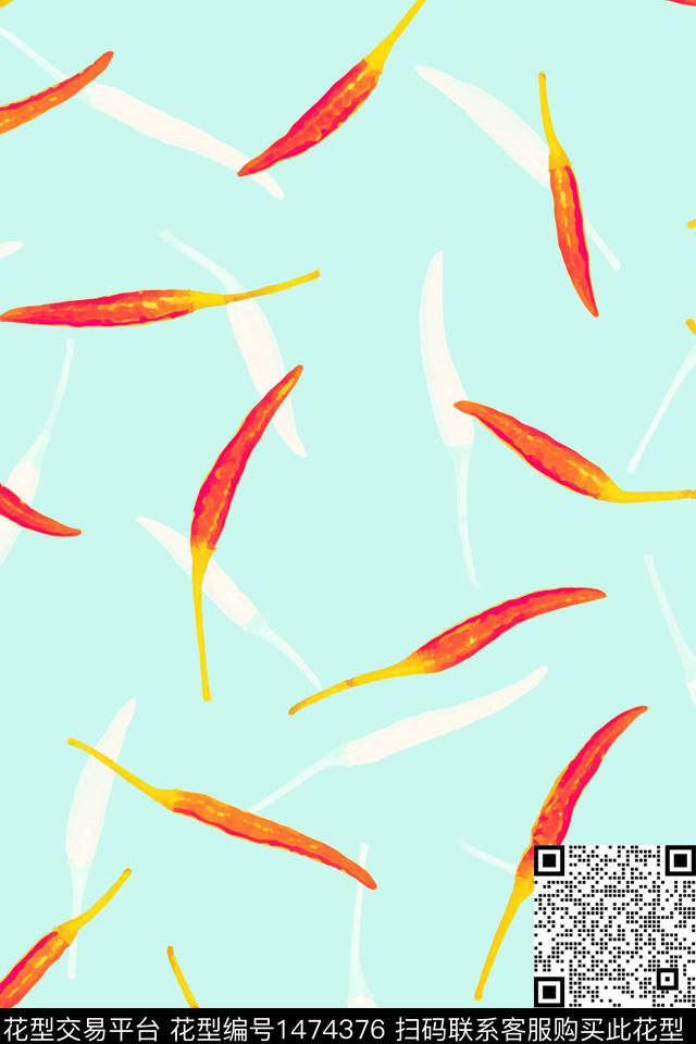 辣椒年轻女性趣味数码印花华亿平台下载（图片编号: 1474376） - 瓦栏（Walan）