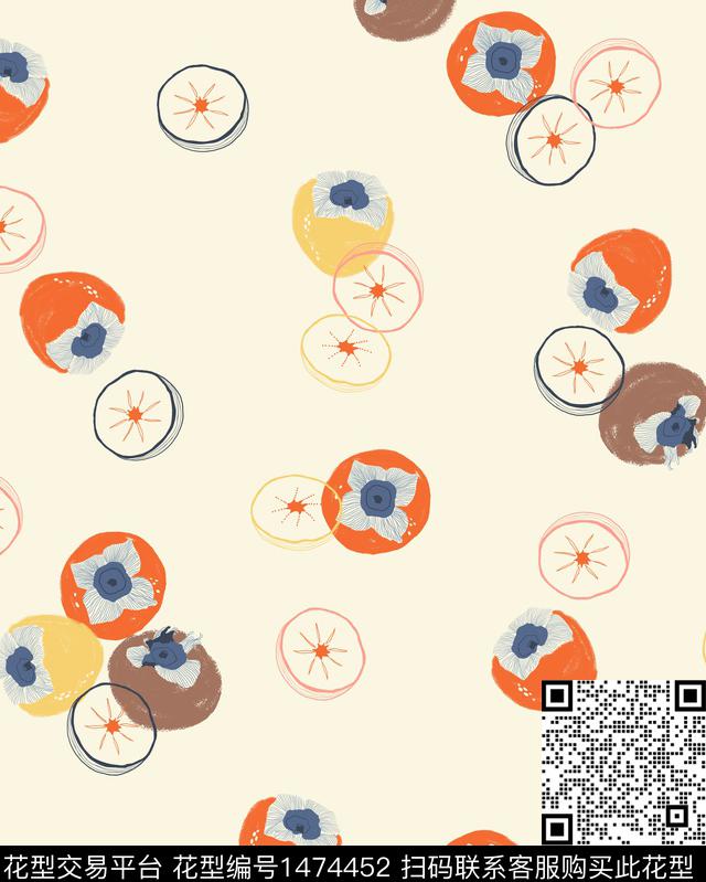 水果女装抽象数码印花华亿平台下载（图片编号: 1474452） - 瓦栏（Walan）