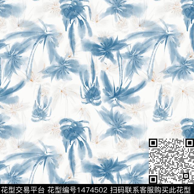 抽象花卉花卉小碎花数码印花华亿平台下载（图片编号: 1474502） - 瓦栏（Walan）