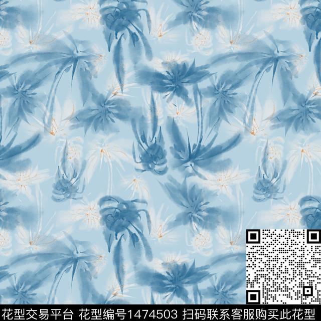 抽象花卉花卉小碎花数码印花华亿平台下载（图片编号: 1474503） - 瓦栏（Walan）