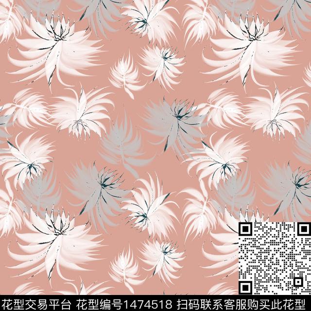 抽象花卉花卉小碎花数码印花华亿平台下载（图片编号: 1474518） - 瓦栏（Walan）