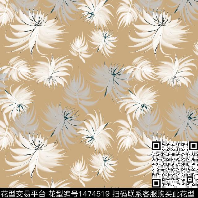 抽象花卉花卉小碎花数码印花华亿平台下载（图片编号: 1474519） - 瓦栏（Walan）