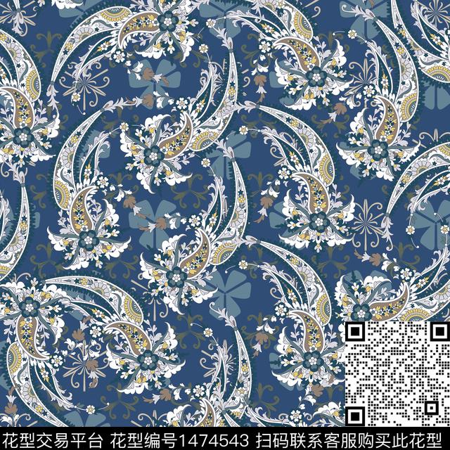 女装佩斯利民族风数码印花华亿平台下载（图片编号: 1474543） - 瓦栏（Walan）