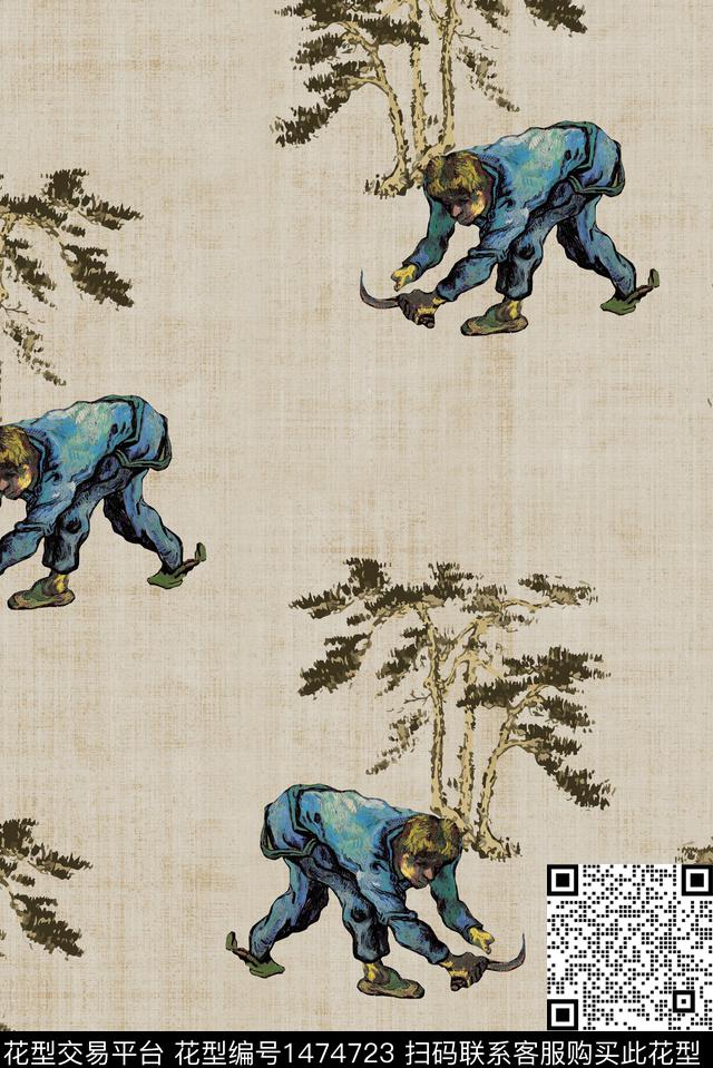 复古真丝小众数码印花华亿平台下载（图片编号: 1474723） - 瓦栏（Walan）