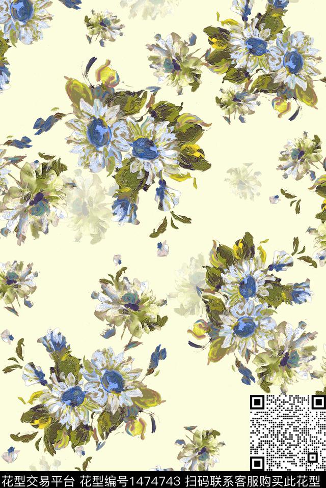 花卉植物数码印花华亿平台下载（图片编号: 1474743） - 瓦栏（Walan）