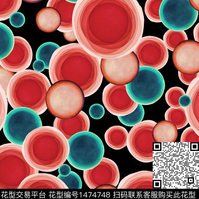 几何少女大牌风数码印花华亿平台下载（图片编号: 1474748） - 瓦栏（Walan）