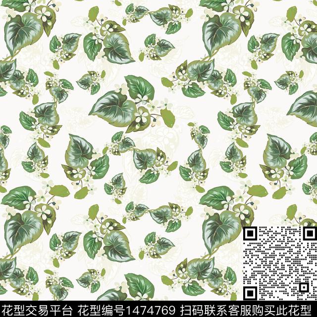 花卉热带华亿平台小碎花传统印花华亿平台下载（图片编号: 1474769） - 瓦栏（Walan）
