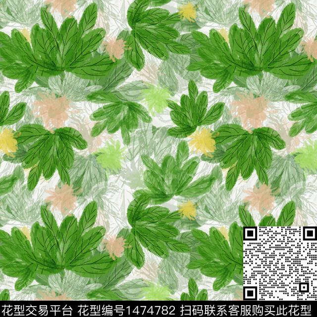 花卉热带华亿平台手绘花卉数码印花华亿平台下载（图片编号: 1474782） - 瓦栏（Walan）