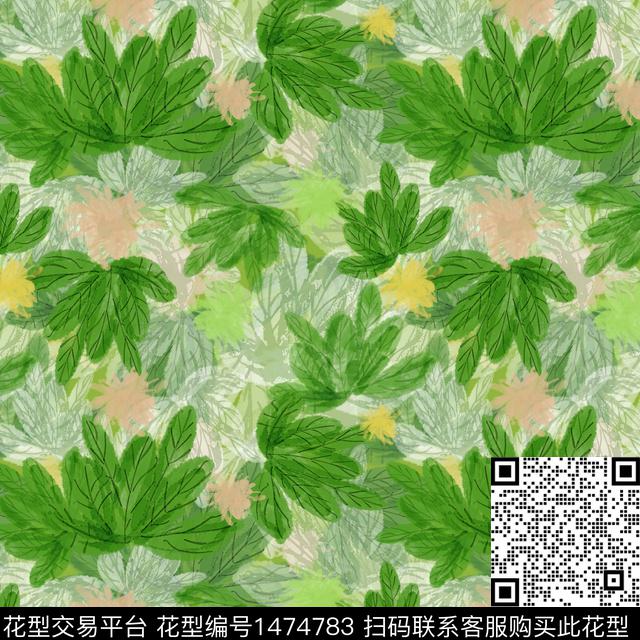 花卉热带华亿平台手绘花卉数码印花华亿平台下载（图片编号: 1474783） - 瓦栏（Walan）