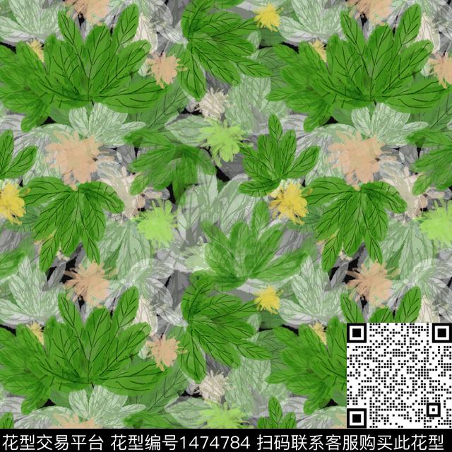 花卉热带华亿平台手绘花卉数码印花华亿平台下载（图片编号: 1474784） - 瓦栏（Walan）