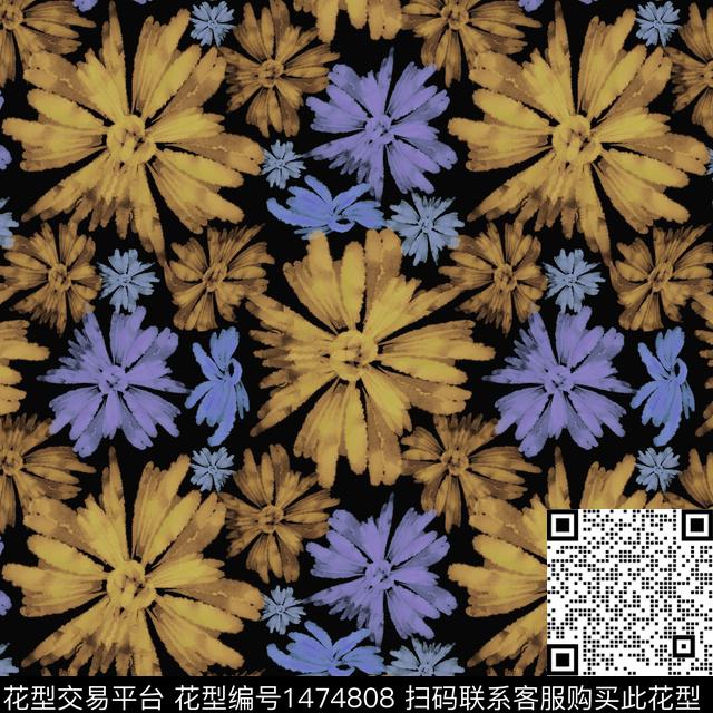 花卉小碎花手绘花卉数码印花华亿平台下载（图片编号: 1474808） - 瓦栏（Walan）