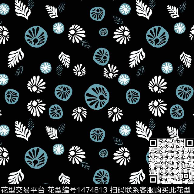 花卉小碎花手绘花卉传统印花华亿平台下载（图片编号: 1474813） - 瓦栏（Walan）