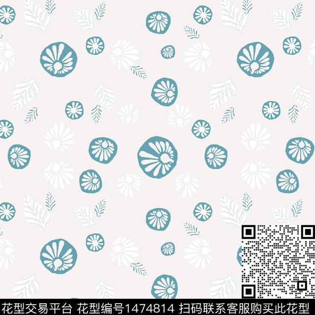 花卉小碎花手绘花卉传统印花华亿平台下载（图片编号: 1474814） - 瓦栏（Walan）