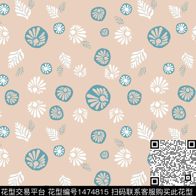 花卉小碎花手绘花卉传统印花华亿平台下载（图片编号: 1474815） - 瓦栏（Walan）