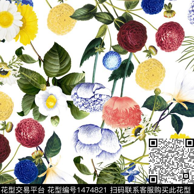 大牌风OSCARDELARENTA复古数码印花华亿平台下载（图片编号: 1474821） - 瓦栏（Walan）