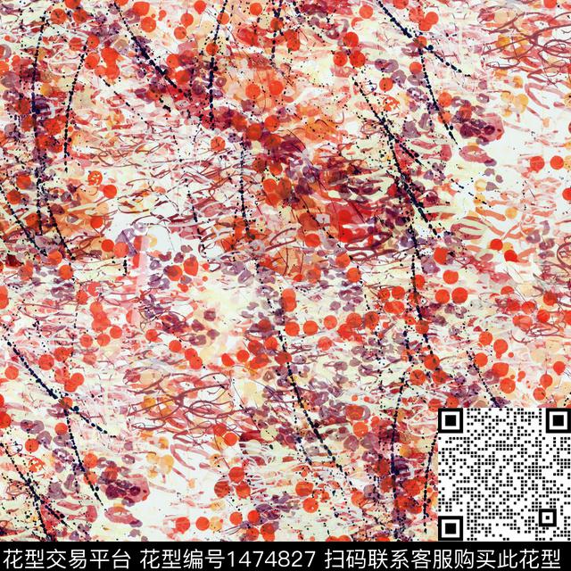 小碎花审真丝数码印花华亿平台下载（图片编号: 1474827） - 瓦栏（Walan）