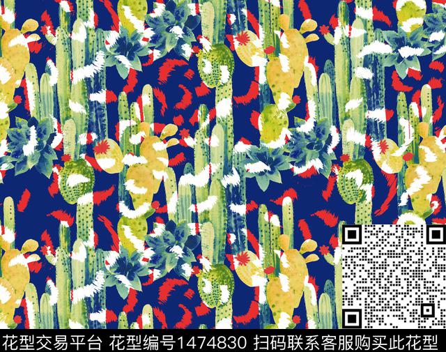 豹纹仙人掌深圳时装周数码印花华亿平台下载（图片编号: 1474830） - 瓦栏（Walan）