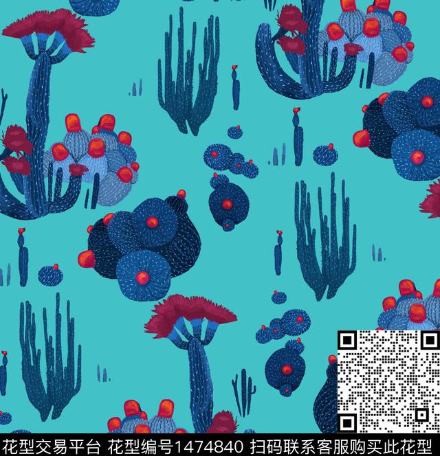 豹纹仙人掌深圳时装周数码印花华亿平台下载（图片编号: 1474840） - 瓦栏（Walan）