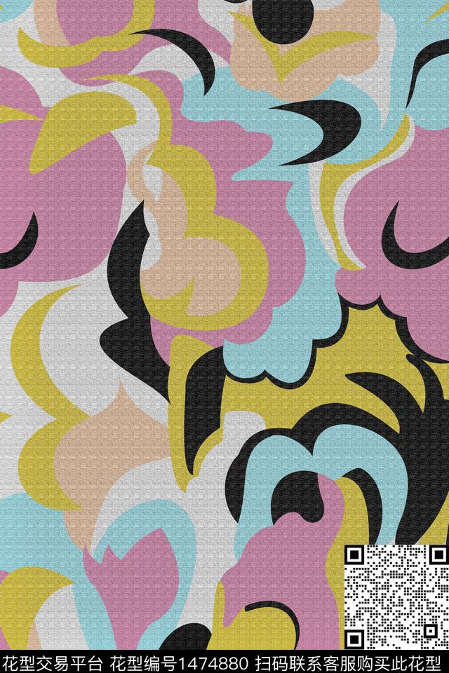 大牌风抽象自然纹理数码印花华亿平台下载（图片编号: 1474880） - 瓦栏（Walan）