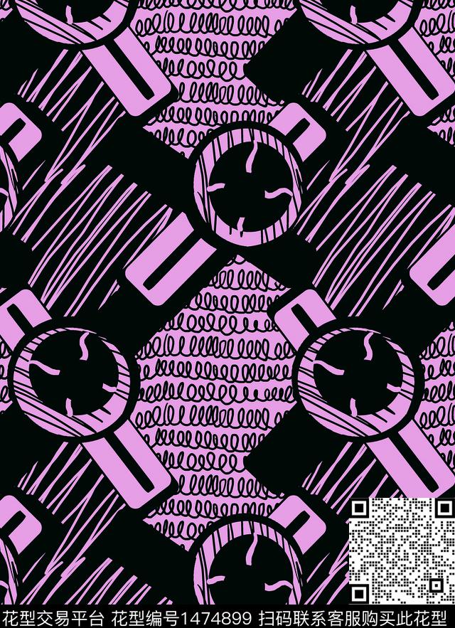 几何抽象简约数码印花华亿平台下载（图片编号: 1474899） - 瓦栏（Walan）