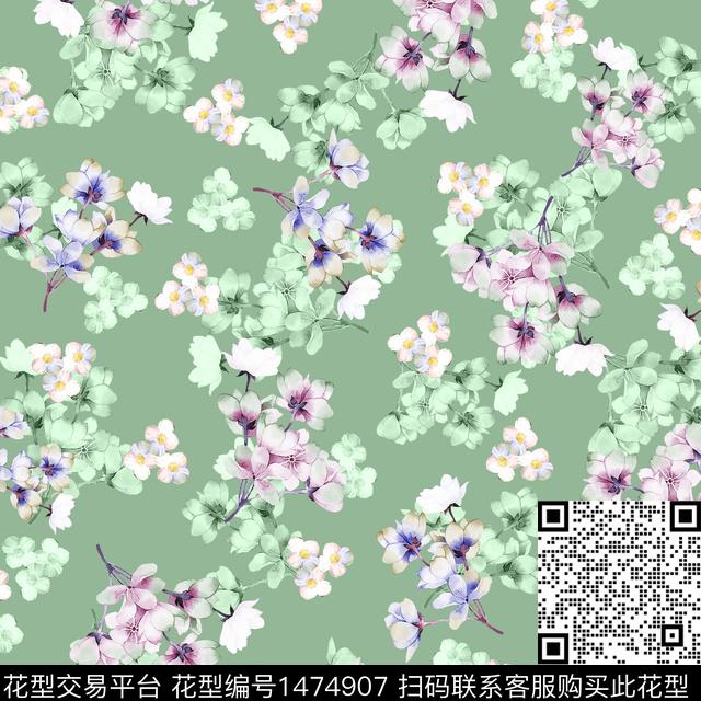 民族花卉花卉年轻女性数码印花华亿平台下载（图片编号: 1474907） - 瓦栏（Walan）