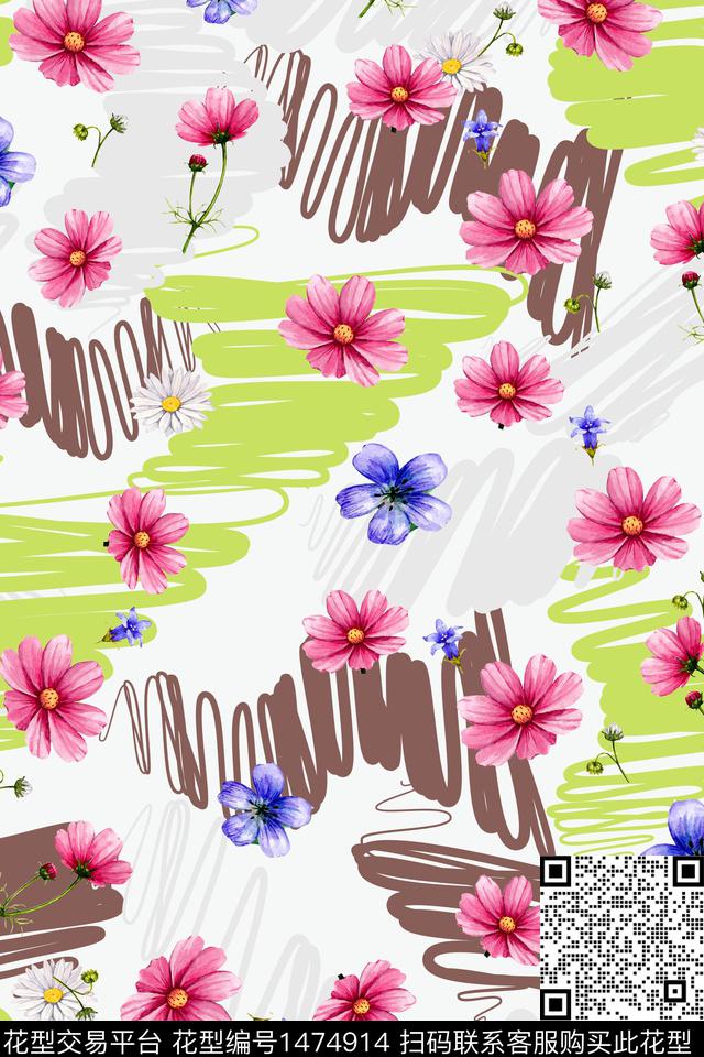 花卉小碎花数码印花华亿平台下载（图片编号: 1474914） - 瓦栏（Walan）