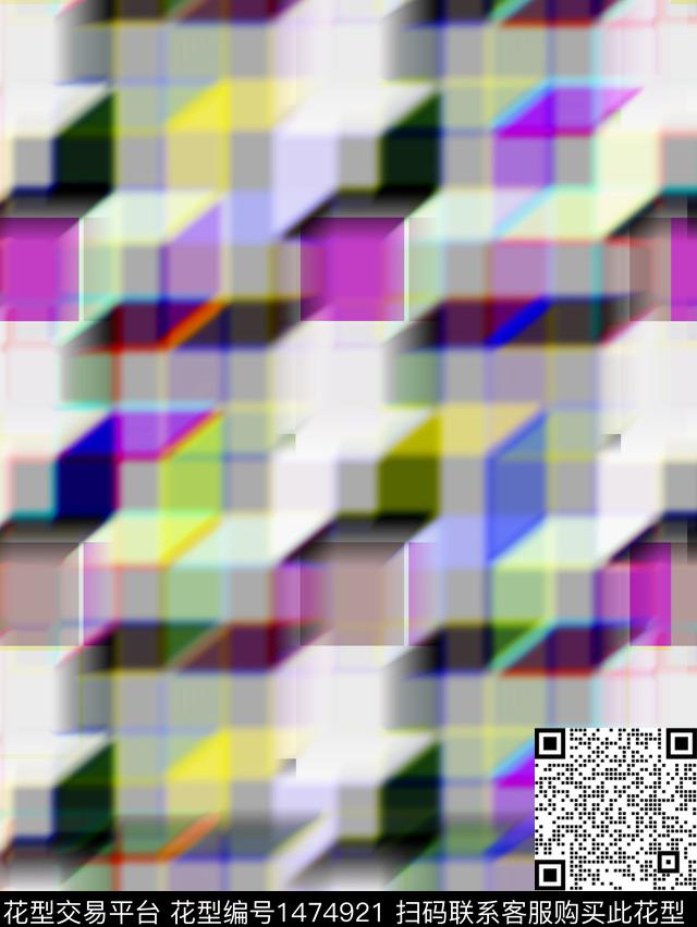 几何肌理抽象数码印花华亿平台下载（图片编号: 1474921） - 瓦栏（Walan）