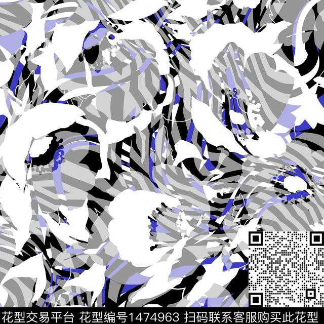 线条数码印花华亿平台下载（图片编号: 1474963） - 瓦栏（Walan）