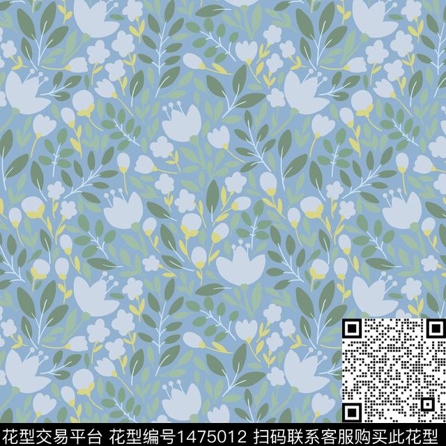 年轻女性小碎花清新淡雅传统印花华亿平台下载（图片编号: 1475012） - 瓦栏（Walan）