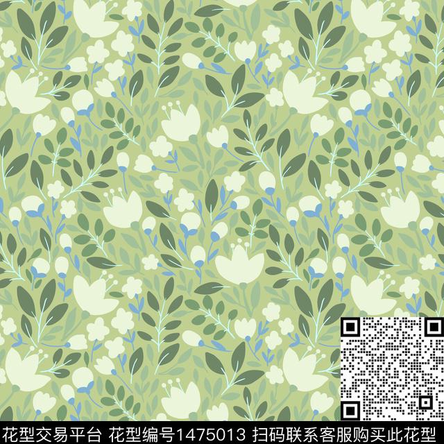 年轻女性小碎花清新淡雅传统印花华亿平台下载（图片编号: 1475013） - 瓦栏（Walan）