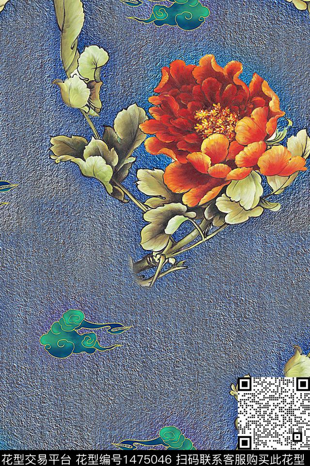 复古香云纱真丝数码印花华亿平台下载（图片编号: 1475046） - 瓦栏（Walan）