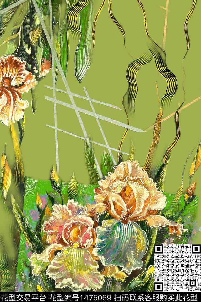 花卉香云纱中老年数码印花华亿平台下载（图片编号: 1475069） - 瓦栏（Walan）