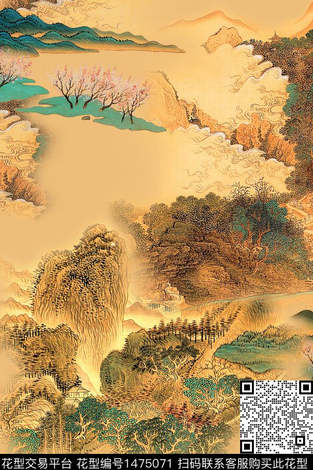 趋势华亿平台香云纱中老年数码印花华亿平台下载（图片编号: 1475071） - 瓦栏（Walan）