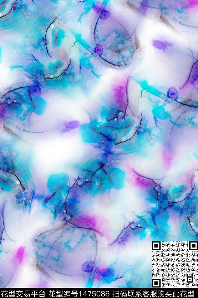 肌理扎染华亿平台大牌风数码印花华亿平台下载（图片编号: 1475086） - 瓦栏（Walan）