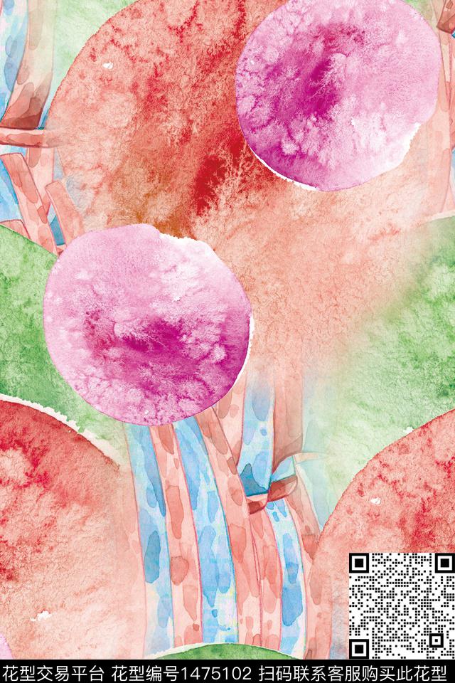 抽象底纹水彩几何水彩肌理数码印花华亿平台下载（图片编号: 1475102） - 瓦栏（Walan）