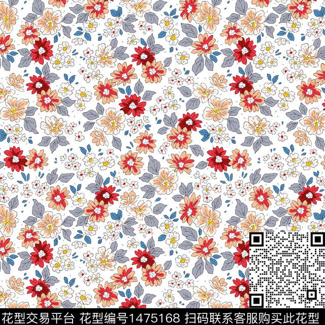 清爽底花卉花卉春夏华亿平台数码印花华亿平台下载（图片编号: 1475168） - 瓦栏（Walan）