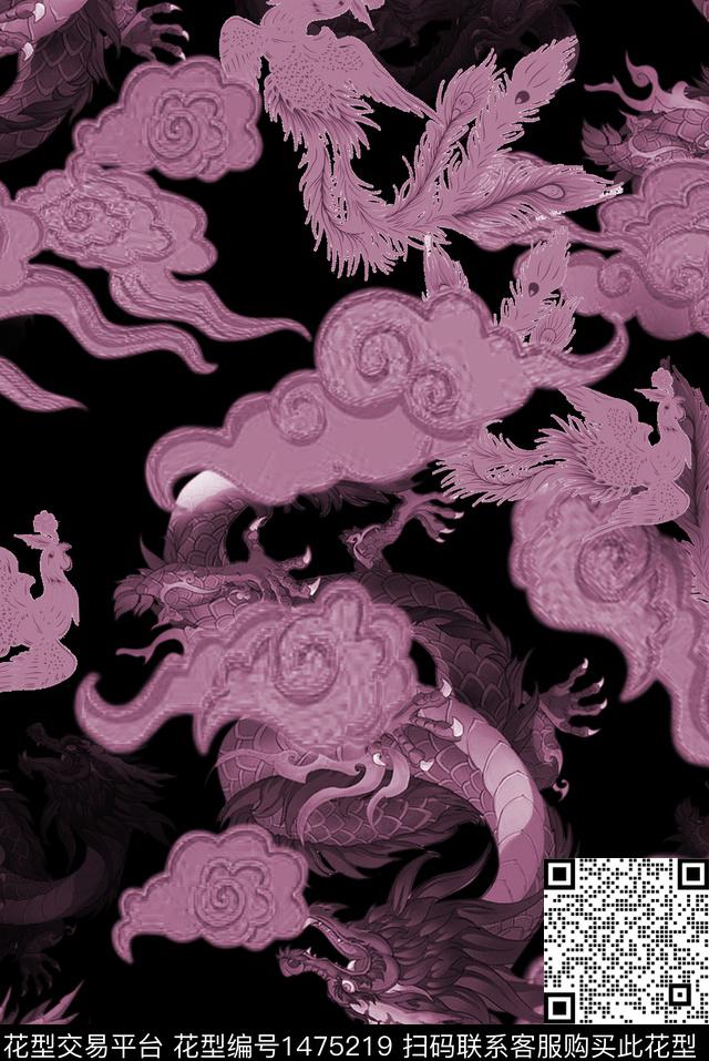 龙祥云凤凰数码印花华亿平台下载（图片编号: 1475219） - 瓦栏（Walan）