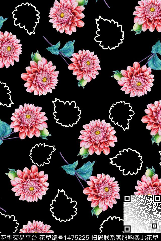 清爽底花卉花卉春夏华亿平台数码印花华亿平台下载（图片编号: 1475225） - 瓦栏（Walan）