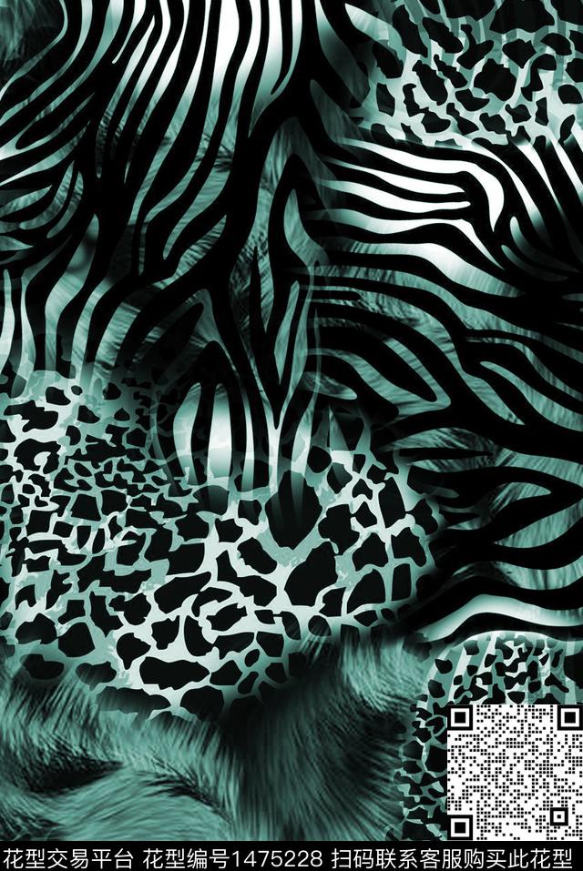 斑马纹理犳纹数码印花华亿平台下载（图片编号: 1475228） - 瓦栏（Walan）