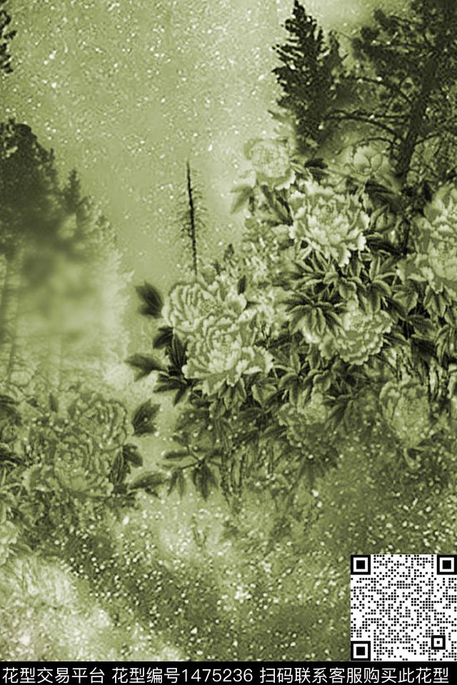 花卉风景景观月季花数码印花华亿平台下载（图片编号: 1475236） - 瓦栏（Walan）