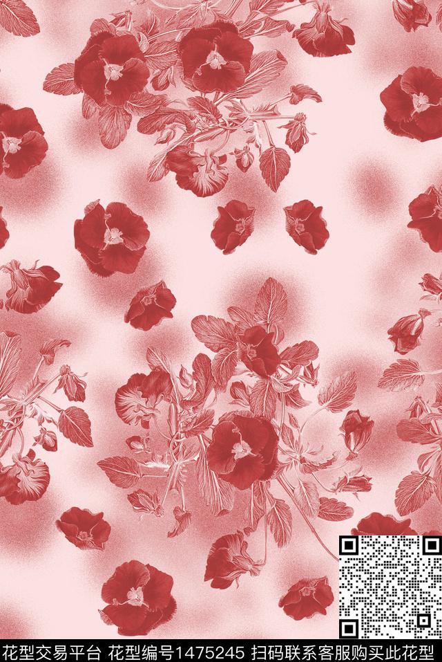 清爽底花卉花卉罂粟花数码印花华亿平台下载（图片编号: 1475245） - 瓦栏（Walan）