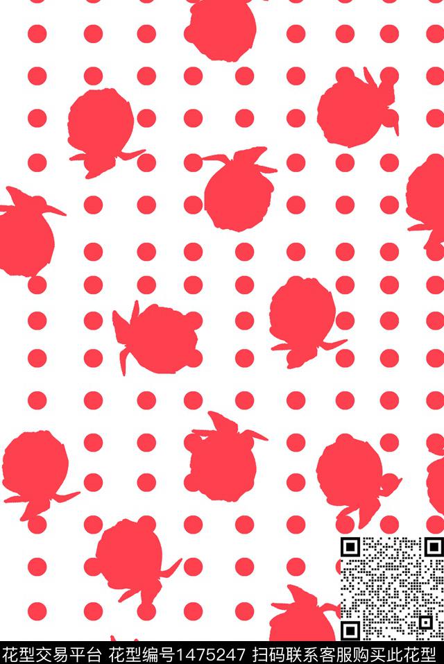 清爽底花卉单色波点数码印花华亿平台下载（图片编号: 1475247） - 瓦栏（Walan）