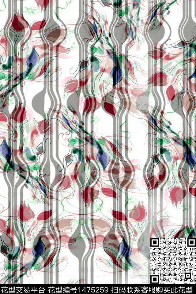 几何清爽底花卉小碎花数码印花华亿平台下载（图片编号: 1475259） - 瓦栏（Walan）