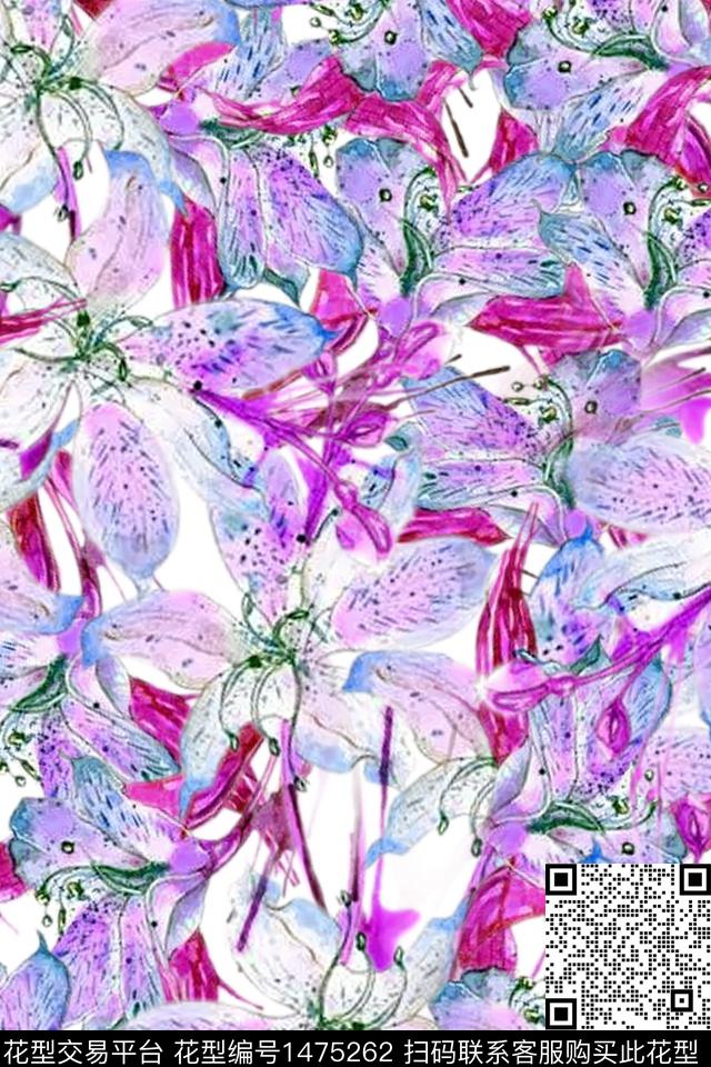 民族风花卉大花数码印花华亿平台下载（图片编号: 1475262） - 瓦栏（Walan）